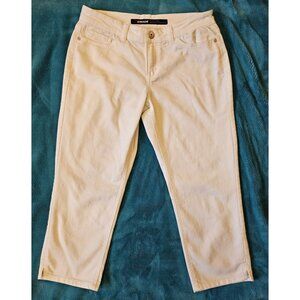 Jordache Skinny Capri White Stretch Denim Jeans Women's Size 8 30x21 Mid-rise